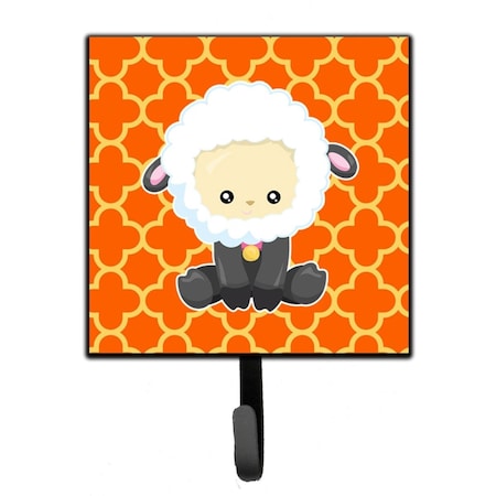 Jensendistributionservices Sheep on Orange Quatrafoil Leash or Key Holder MI2088085